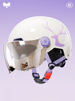 Motosiklet kaskı (dəbilqə), Universal for All Seasons, 3C Certified - 3c-white-elk-electroplated-internal-and-external-dual-mirrors-class-a-new-national-standard-one-size-fits-all