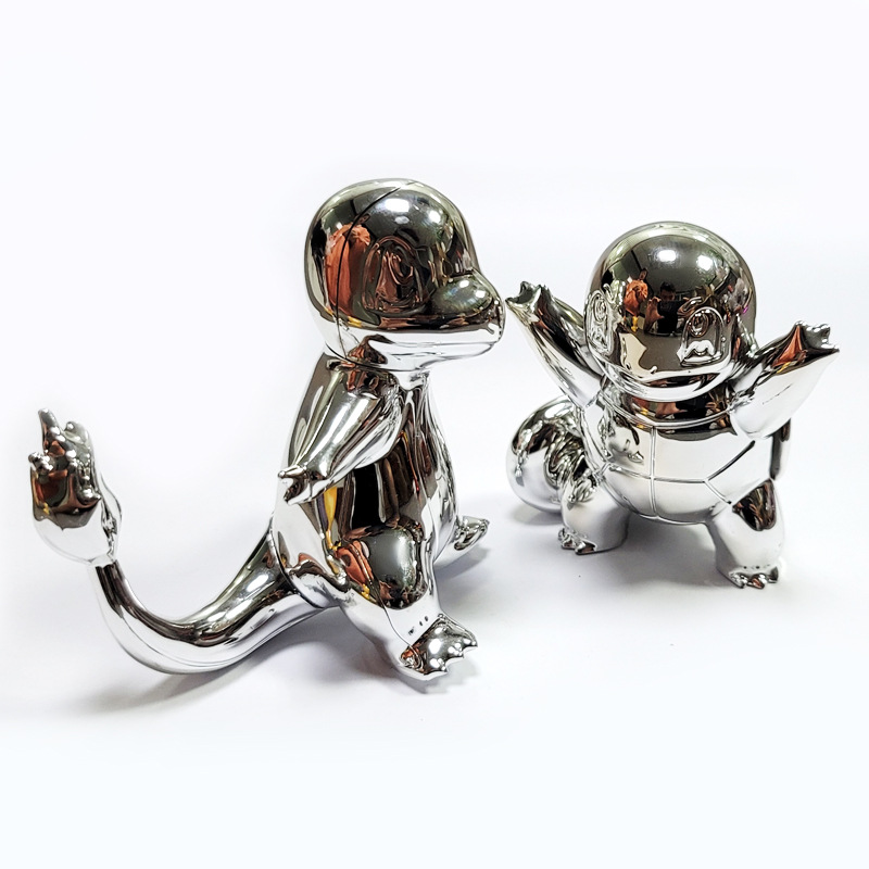 动漫公仔真空电镀厂 玩具盲盒塑胶uv真空电镀加工 潮玩塑料壳电镀