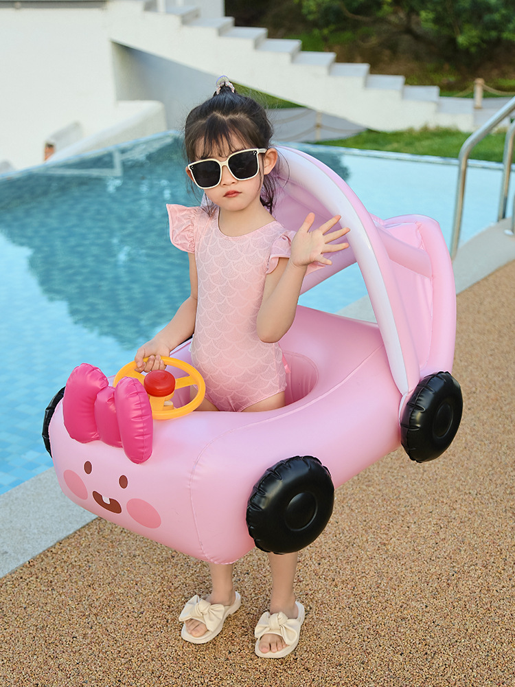 386g Weight Swim Ring Type of Swimming Accessories 1 Piece Quantity PVC Material Car, Sunshade Pattern Kid'S Gender Cute Style Cute Car Sunshade PVC Swim Ring Swimming Accessories 1 Piece 13