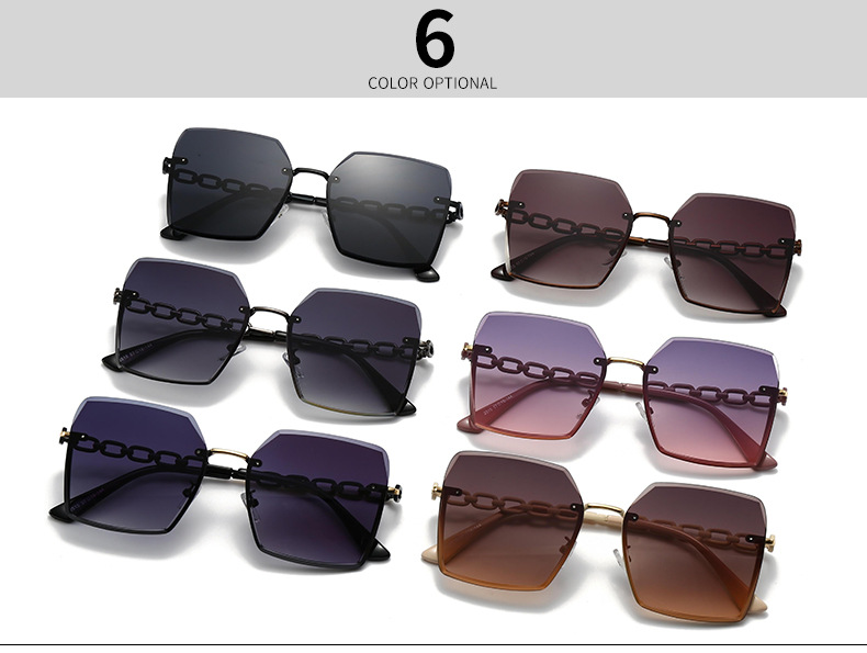 Cross-Border Export New Modern Retro Square Frame Rope Decorative Sunglasses Ins Style Street Style Big-Name Sunglasses 2515_voghion.com