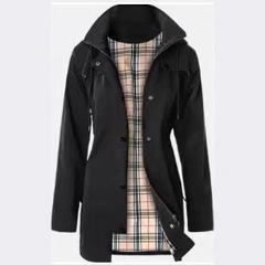 アマゾンの婦人服の新型の屋外突撃服は腰を収めて帽子をかぶってレインコートのコートを防ぎます。