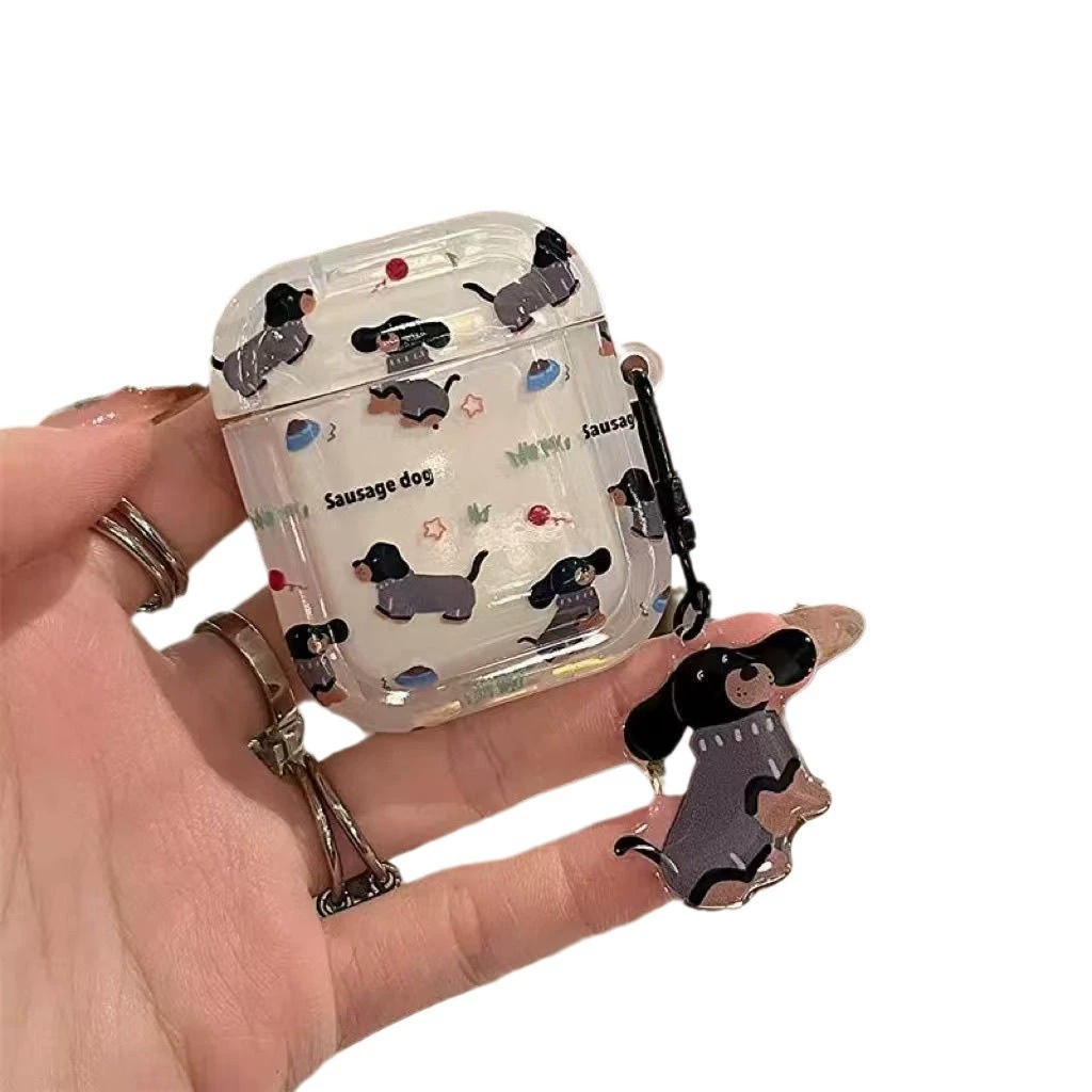 Защитный чехол для Apple AirPods Pro 3 — Fun Black Lavima Dog, двойное кольцо-брелок