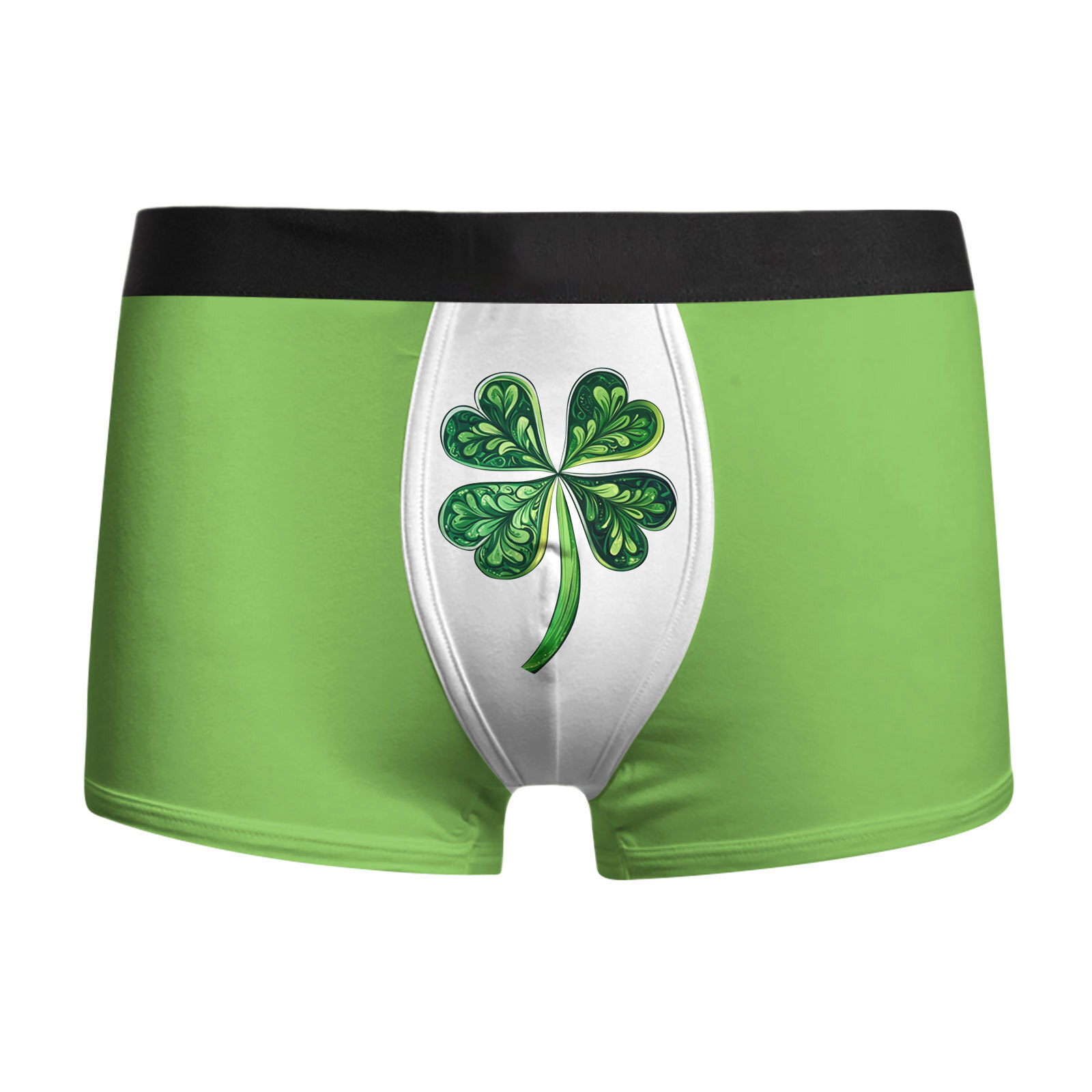 Ropa interior para hombres, ropa interior para hombres, calzoncillos bóxer transpirables baratos, pantalones cortos bóxer con estampado de trébol de cuatro hojas de vacaciones MP01