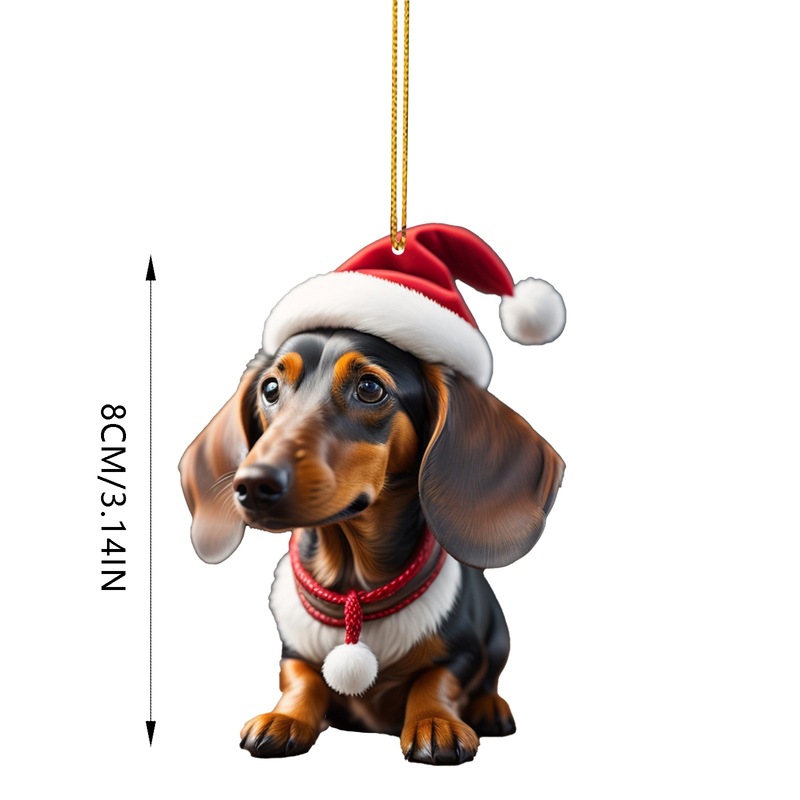 国境を越えた新商品ソーセージ犬ストラップクリスマスペンダントクリスマスツリー装飾品車内飾り装飾品漫画犬|undefined