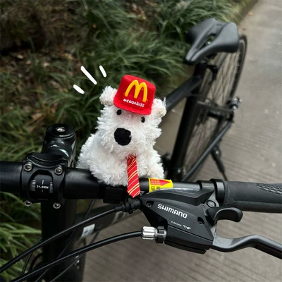 Cute Plush – Car ornaments - west-highland-mcdonald-hat-mcdonald-tie-bicycle-style