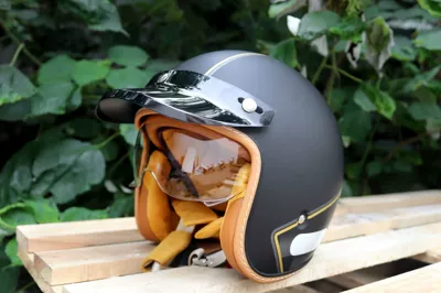 Motosiklet kaskı (dəbilqə) – Trade Dot Three-Quarter Helmet for - mt-5-matte-black-coffee-grid-m