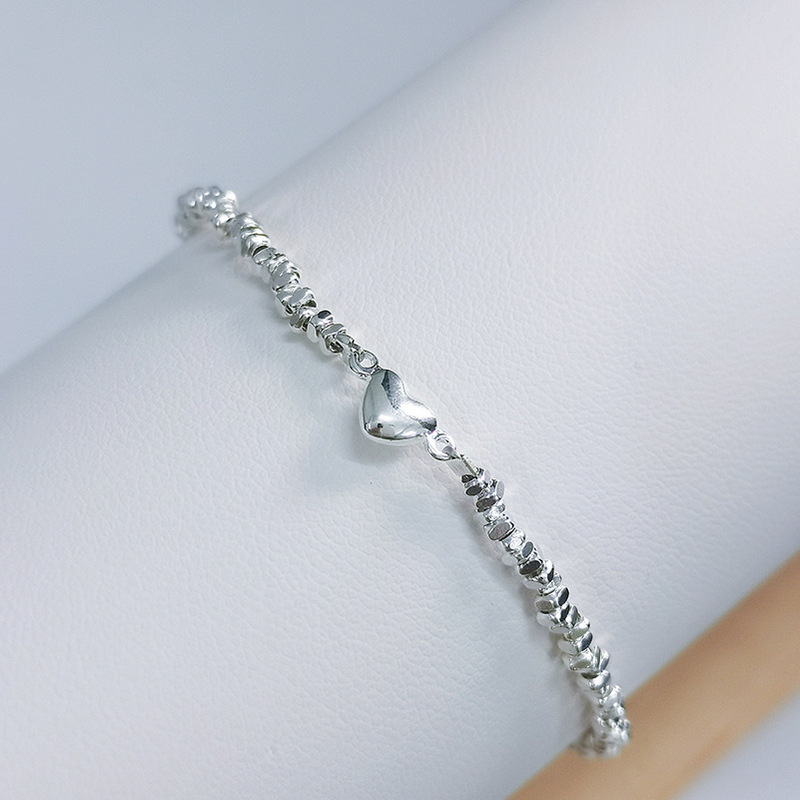 TikTok Explosions Seiko 925 Silver Broken Silver Love Pendant Bracelet Women's Fashion Elegant New Chinese Style Fortune Bag Jewelry