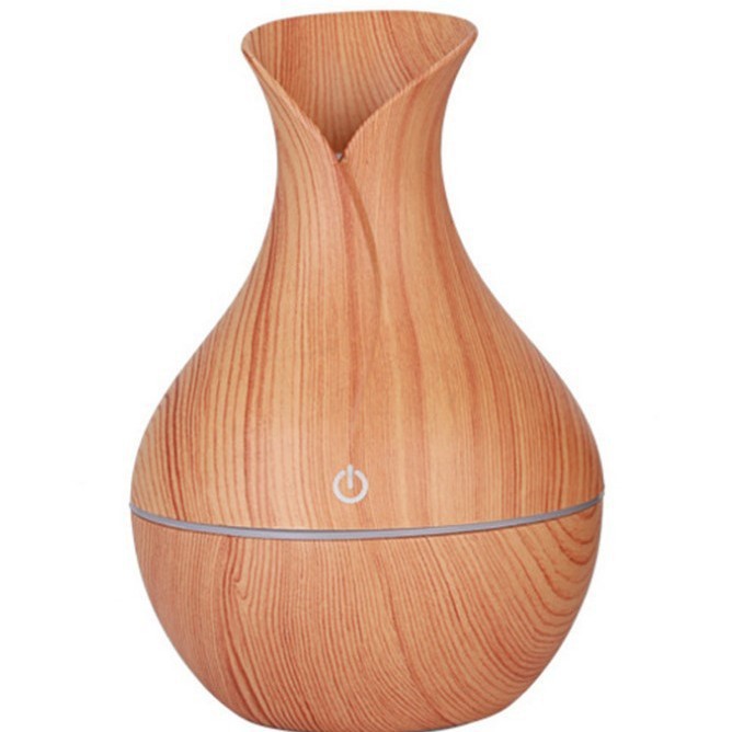 Colorful Lamp Wood Grain Crackle Ultrasonic Small Vase Humidifier Hollow Desktop Table Lamp Atomizer Humidifier