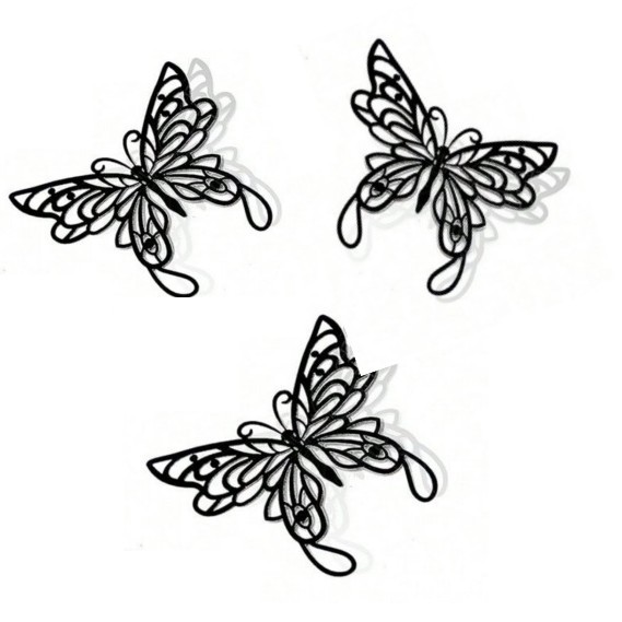 12 pegatinas doradas de mariposas huecas para pared, pegatinas de mariposas para decoración de paredes del hogar, pegatinas creativas de mariposas.