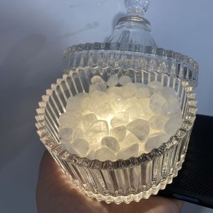 Natural Crystal Demagnetizing Magnet Ins Ornaments Container Jewelry Storage Box with Lid Gravel Glass Bowl Purification Transparent