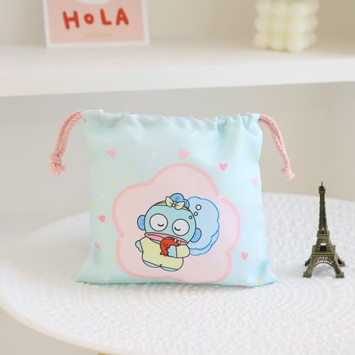 Cartoon drawstring pocket portable canvas bag thickened gift bag portable storage bag miscellaneous organization bag small cloth bag