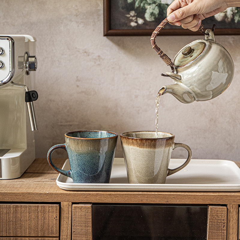 El horno de moda de Amazon se convierte en una taza de café de alta gama, taza de oficina retro, taza de pareja de cerámica, regalo de Tanabata