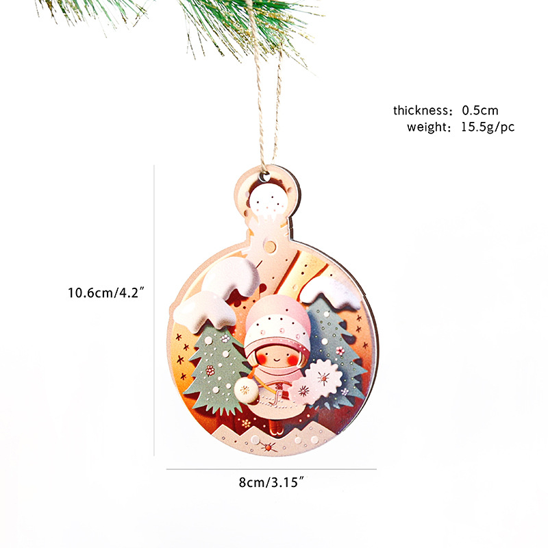 Decoraciones de Navidad de madera colgante decoración del hogar festivales artesanía de madera colgante colgante de árbol de Navidad