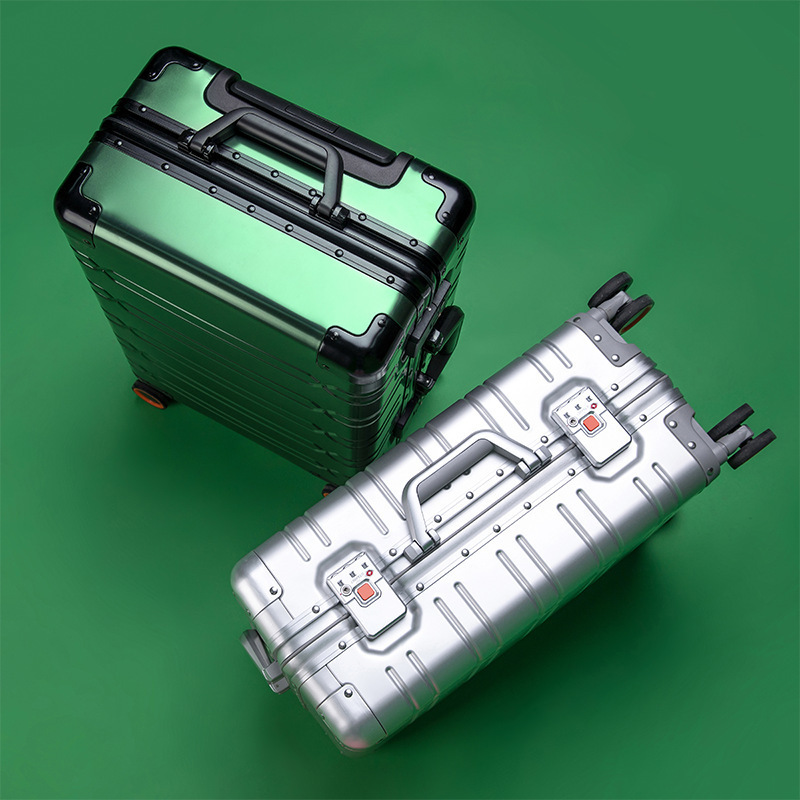 All-Aluminum Magnesium Alloy Trolley Suitcase with Universal Wheels, Aluminum Alloy Luggage for Women, 24inch Hard-Shell Suitcase for Business Travel, Minimalist and Luxurious All-Aluminum Magnesium Alloy Trolley Suitcase with Universal Wheels, Aluminum Alloy Luggage for Women, 24inch Hard-Shell Suitcase for Business Travel, Minimalist and Luxurious