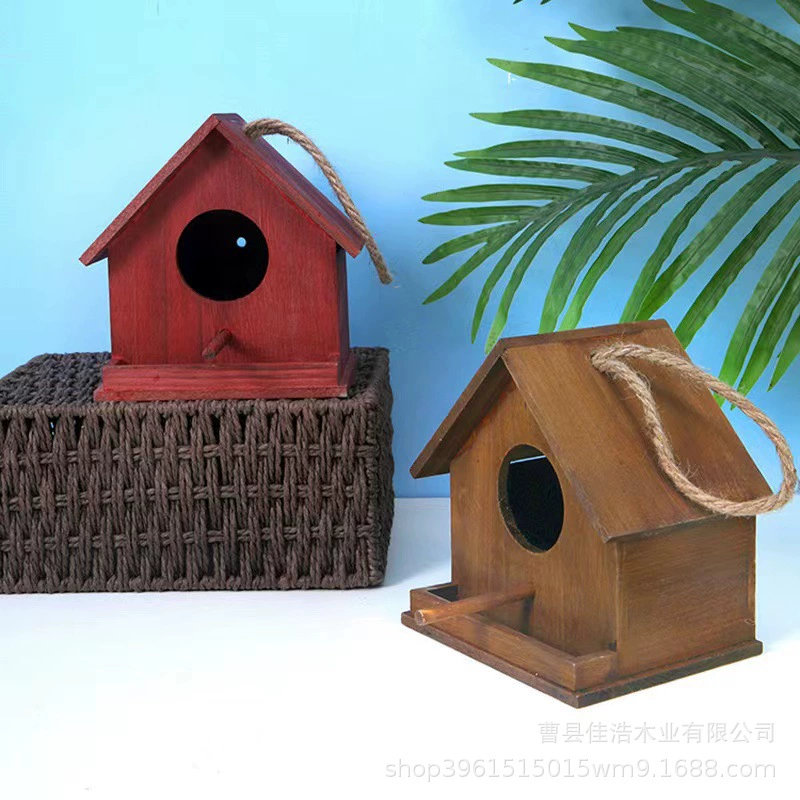 Деревянное гнездо птиц птичий ящик для размножения домашних животных кормушка на открытом воздухе декоративное птичье гнездо