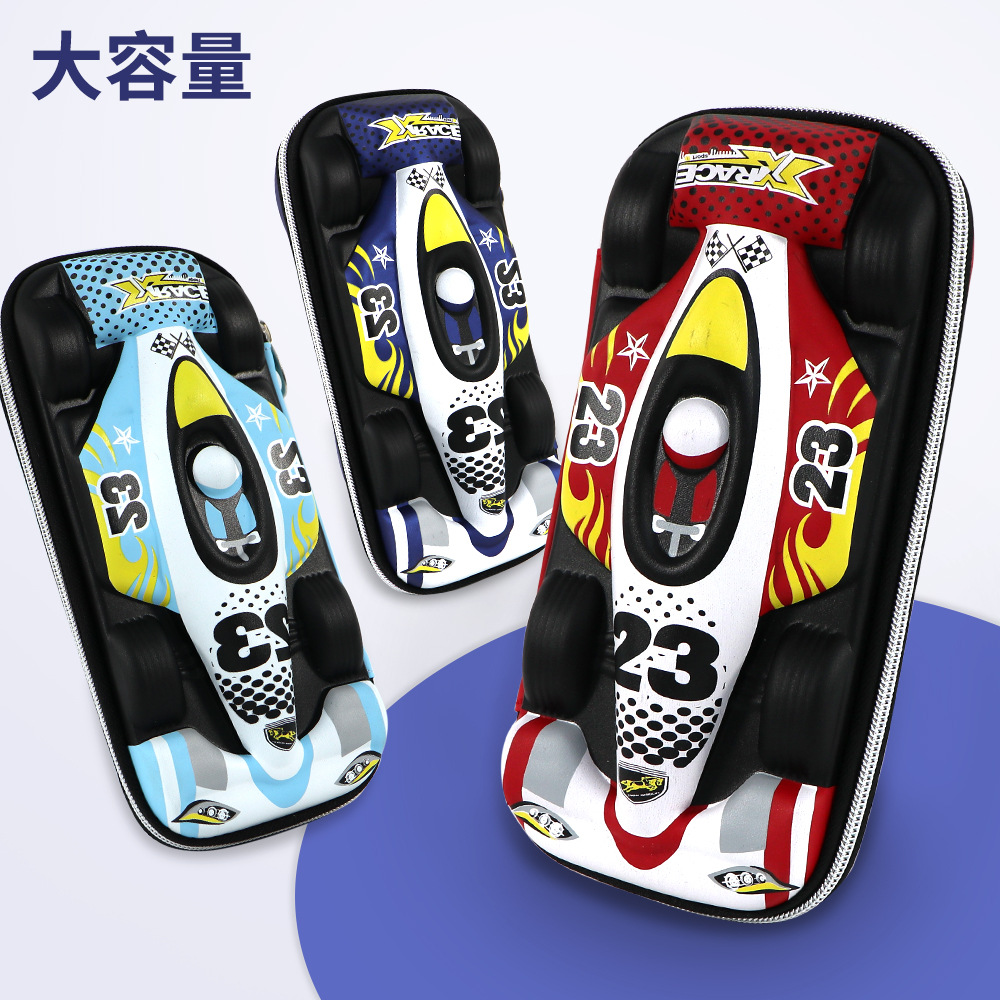 Cool bolsas deportivas para automóviles adornos regalos personalizados logotipo patrón de tres capas de gran capacidad caja de papelería de estudiantes hecha a medida