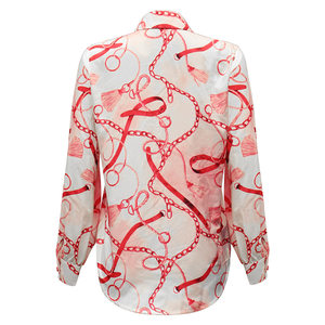 product - wholesale Autumn Floral Print Long Sleeved Cardigan Single Breasted Casual Shirt Women - 12