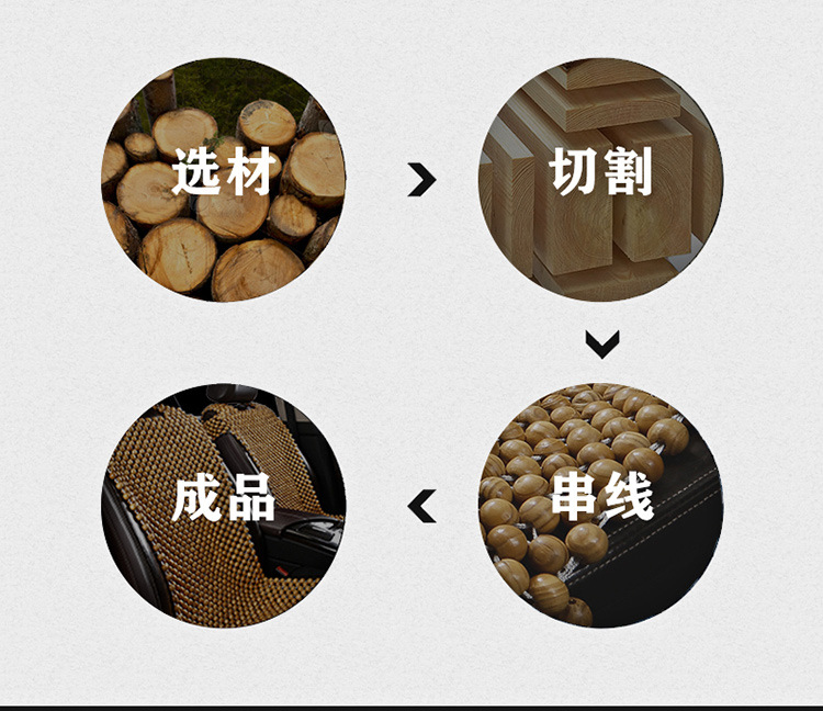 Wooden Bead Cooling Mat, Summer Car Seat Cushion, Single Seat, Main Driver's Seat Cushion, Breathable Summer Car Mat, Universal for Large Trucks