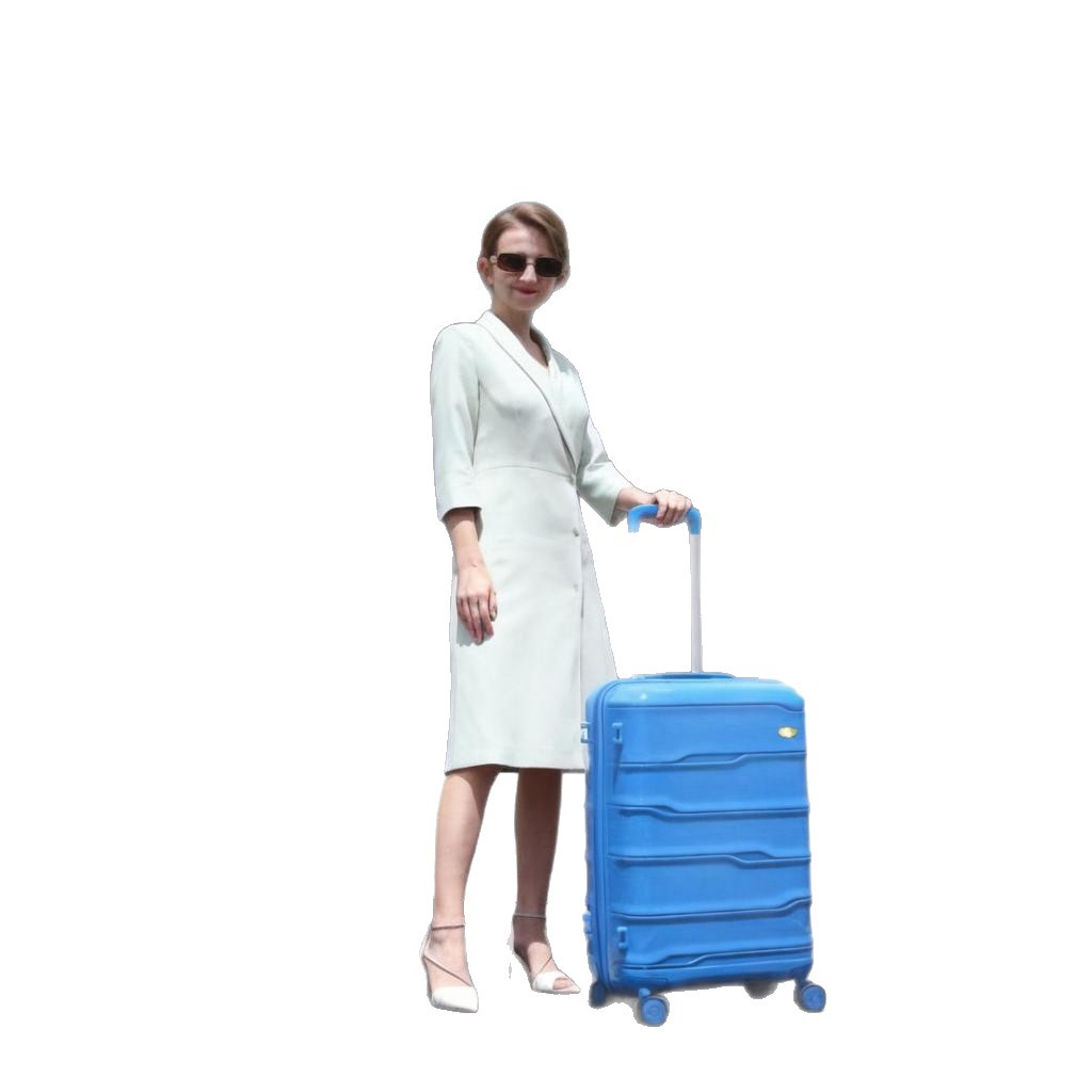 Vali nữ siêu nhẹ bánh xe đa năng chống mài mòn size cabin 20 inch — màu đen