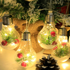 国境を越えた新製品ledクリスマス電球松針紅果雪花飾りクリスマスツリーペンダント装飾灯銅線灯