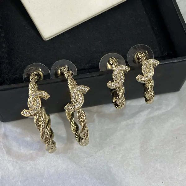 26 New Styles of Chanel-Inspired Braided Earrings with a High-End Feel, New Luxury Fashion Versatile Wholesale Models