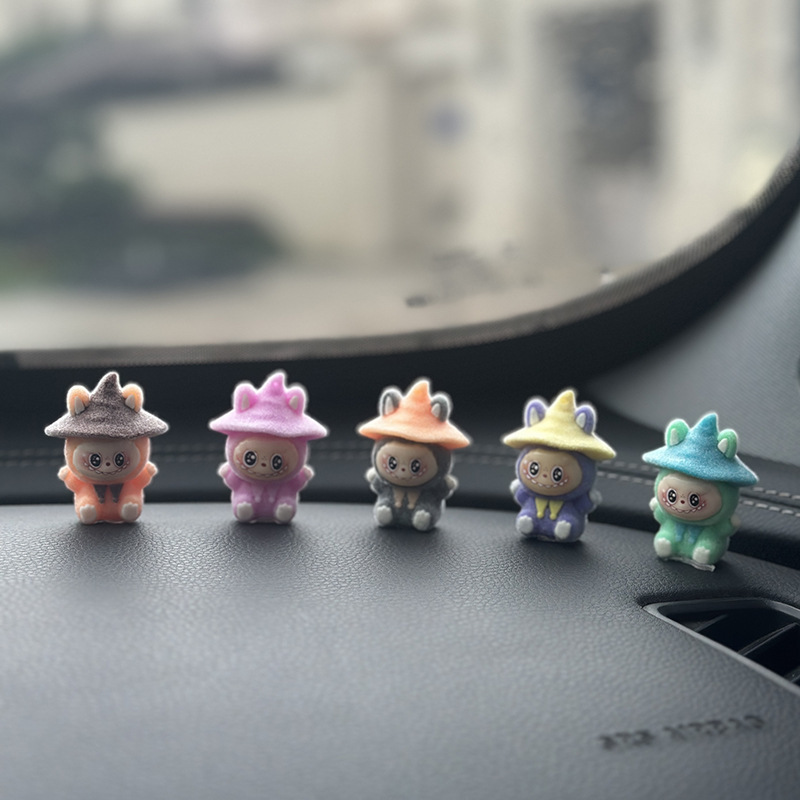 かわいいラブブ植毛ラブブデスクトップ装飾品オフィスワークステーション車のセンターコンソール電気自動車の室内装飾|undefined