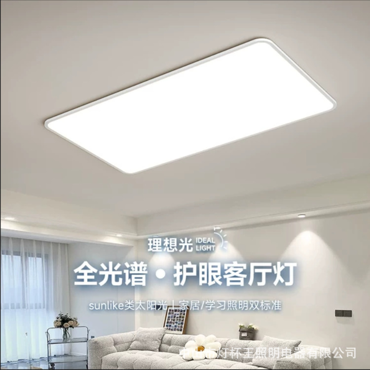 Luz de techo de la sala de estar de protección de ojos de espectro completo moderna simple ultra delgada led faro rectangular iluminación interior del dormitorio principal