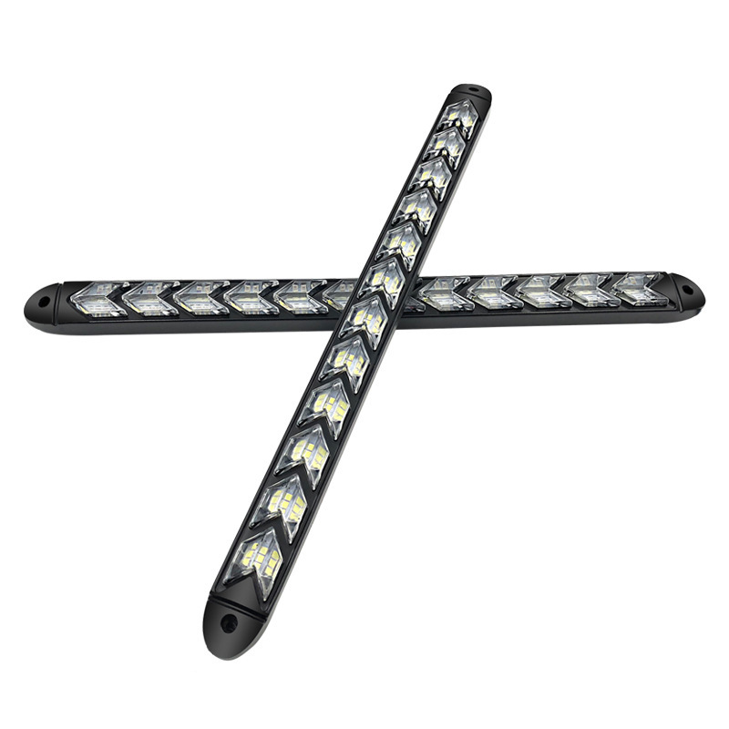Lámpara diurna LED del automóvil, luz de dirección de flujo, luz de conducción diurna, luz de flecha de modificación universal superbrillante impermeable