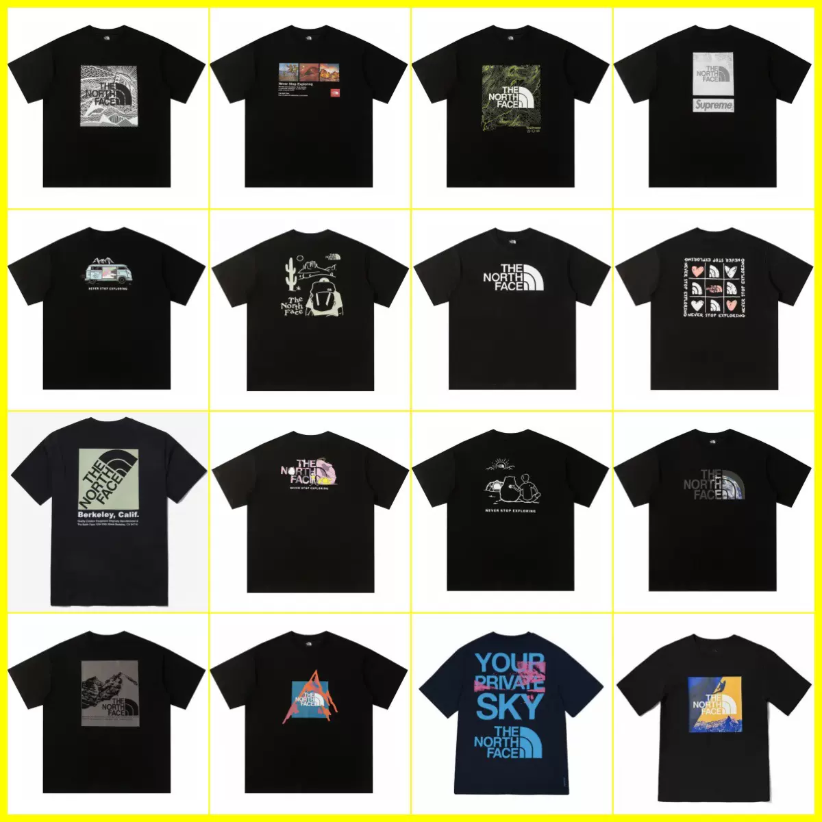 正确版NT北脸家230克纯棉T恤衫男女同款情侣潮流印花宽尚百搭休闲