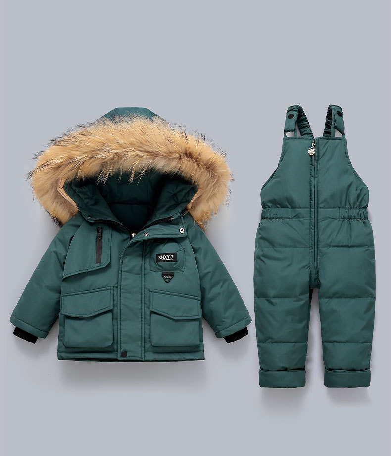 Piumino per bambini 2025, neonato, 1-5 anni, ragazzi e ragazze, nuovo set invernale in due pezzi, top + tuta_voghion.com