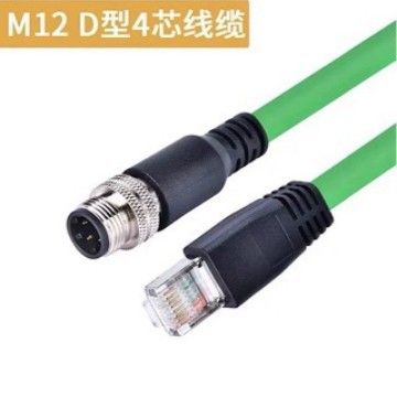 M12-4芯8芯A/D X型转RJ45工业网线cat6双屏蔽千兆网络线工厂现货