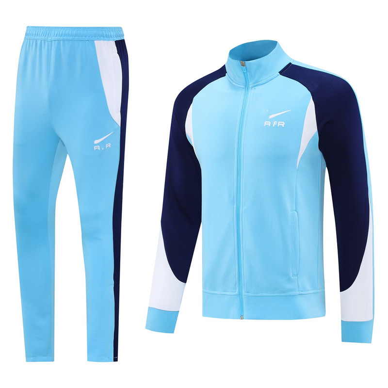 NJ traje de entrenamiento de manga larga Tracksuit pantalones de pierna con cremallera larga chaqueta ajustada traje de jersey fútbol Jacket
