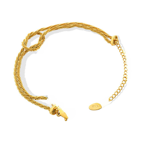 Korean-style cross-hatch geometric knot bracelet for women, niche design sense titanium steel gold-plated non-fading jewelry accessory