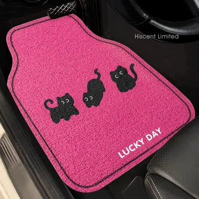 Avtomobil döşəmə paspasları, Silk Ring Dust Removal Dirty - three-kittens-single-piece-in-the-back-row-car-floor-mats