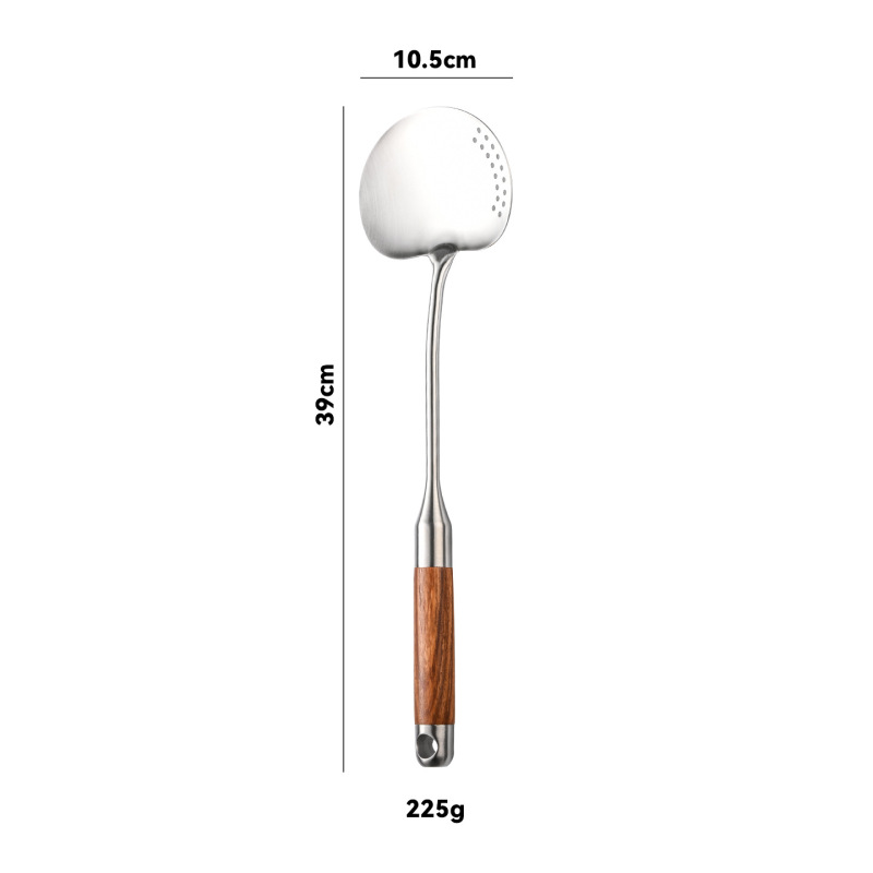 316 ステンレス鋼のスパチュラとスプーンキッチン用品セットローズウッドハンドル大型ザルスパチュラ家庭用フライパンスプーンキノコスパチュラ|undefined