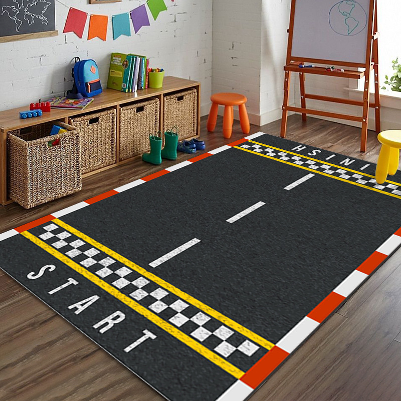 Exportación transfronteriza alfombra de sala de estar gran tamaño alfombra de lana de cristal alfombra de fútbol infantil alfombra de decoración americana resistente a la suciedad