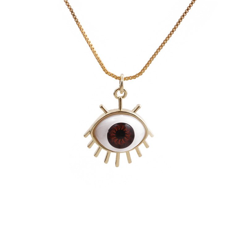 simple dripping evil eye pendant copper zircon necklace wholesale