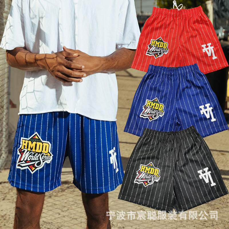American Style Trendy Brand AL Casual Shorts Men's and Women's Summer Major League Baseball Loose Mesh Quick-drying Basketball Quad Shorts