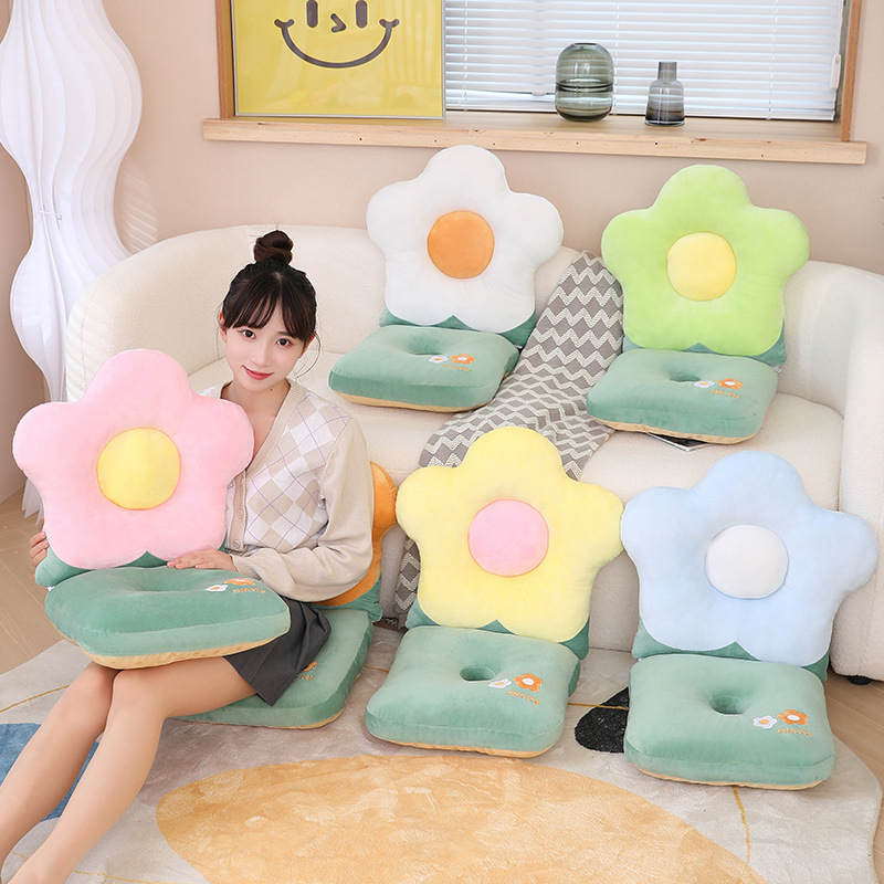 毛绒玩具批发ins卡通花朵坐垫靠垫一套家居礼品座椅沙发垫子玩偶