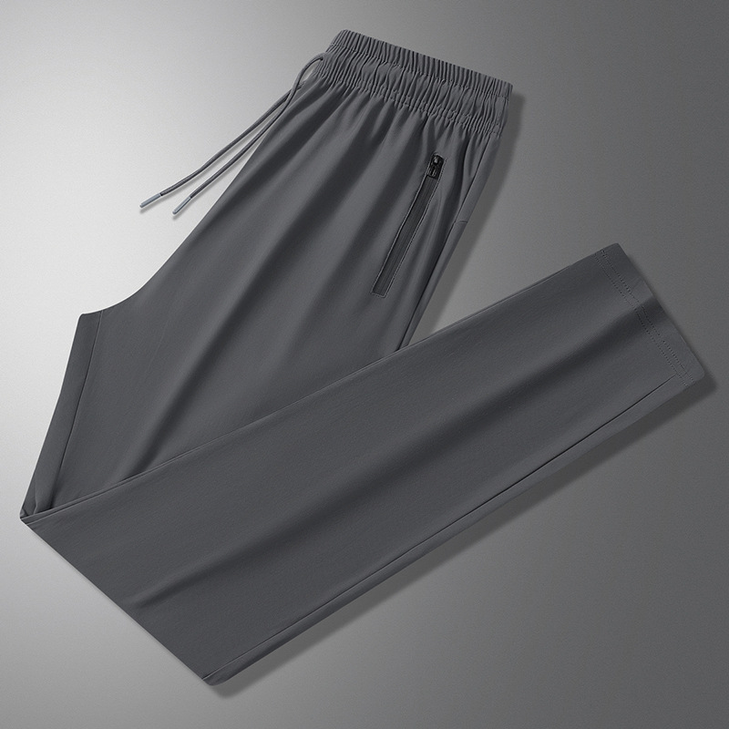 Pantalones de verano para hombres pantalones casuales pantalones deportivos sueltos nuevos tipos coreanos de hielo húmedo delgado pantalones de aire acondicionado pantalones