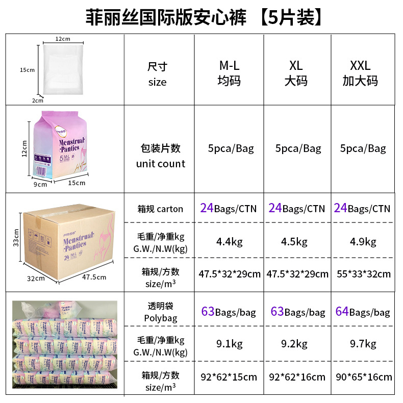 国际版安心裤 5 片(5)