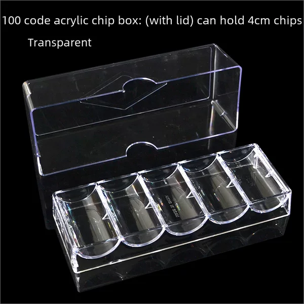 5 transparent chip rack storage box tray can hold 40x 3.3mm chips 100 pieces