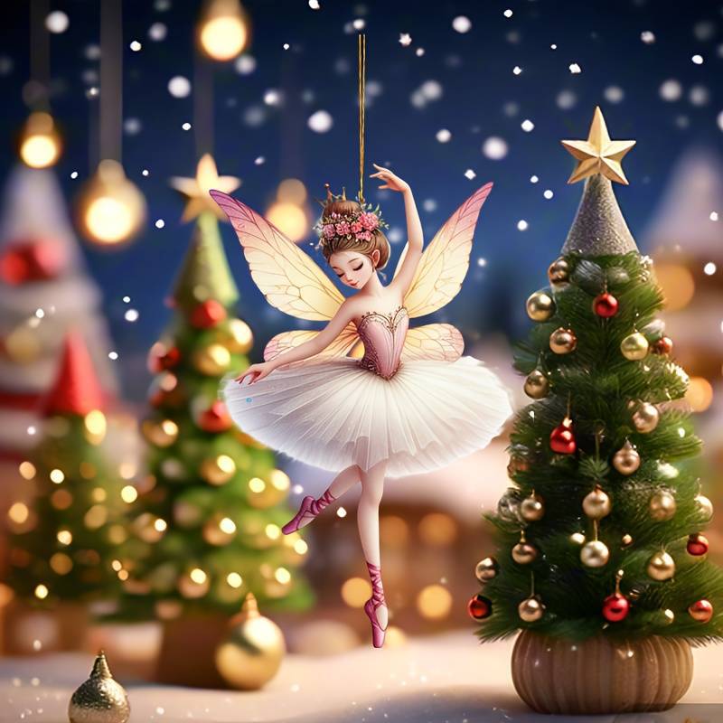 Chica de ballet acrílico regalos navideños colgante plano transfronterizo automóvil espejo retrovisor interior colgante decoración de jardín image 4