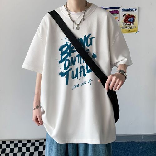 Summer Loose Short Sleeve T-shirt for Men 2025 Men's Half Sleeve Trendy Streetwear Brand Ins Couple's Outfit for Youth Upper Body