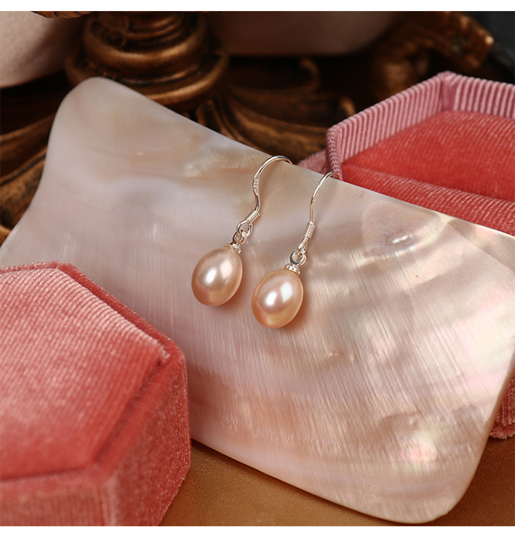 Elegant Geometric Pearl Sterling Silver Drop Earrings 1 Pair display picture 4