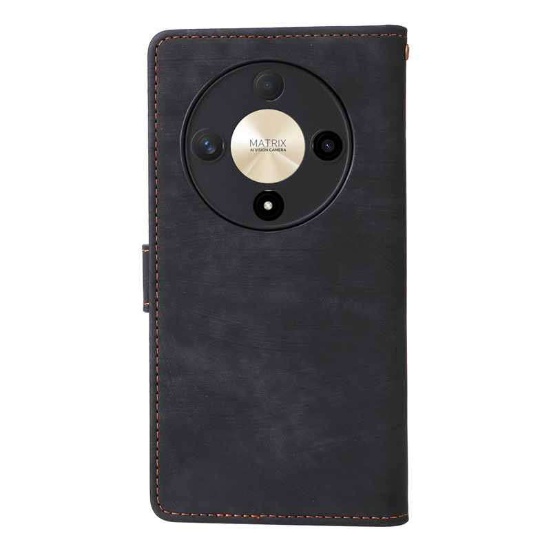 Läderfodral för honor magic6 lite x9b med kortfack och stativ_voghion.com