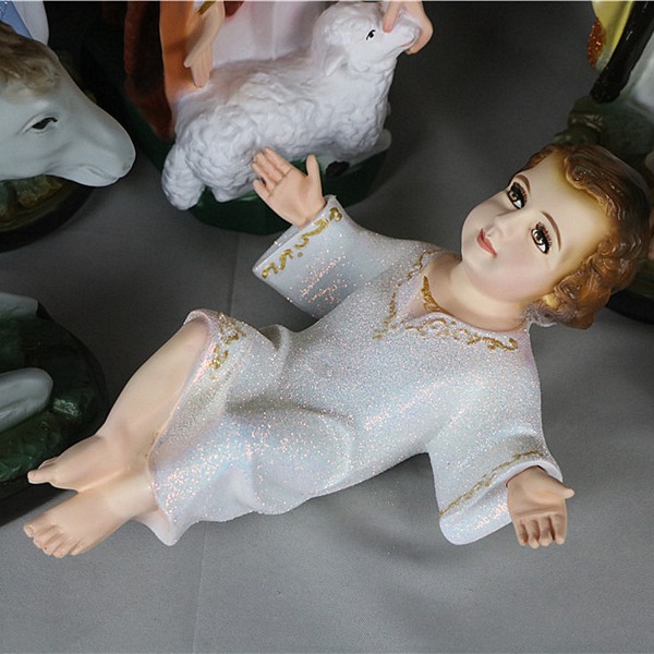 Figura de Resina de 50cm para Escena de Natividad Navideña, Estilo Sencillo, Decoración para Sala de Estar o Iglesia