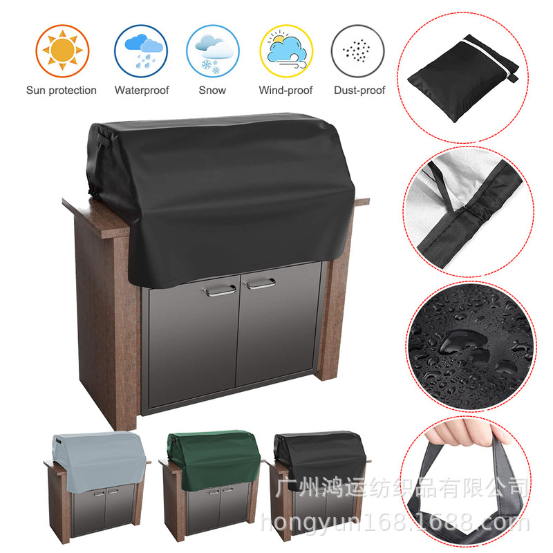 Amazon hot outdoor barbecue stove top Cover BBQ Cover 210D Oxford cloth waterproof dustproof anti-DDoS