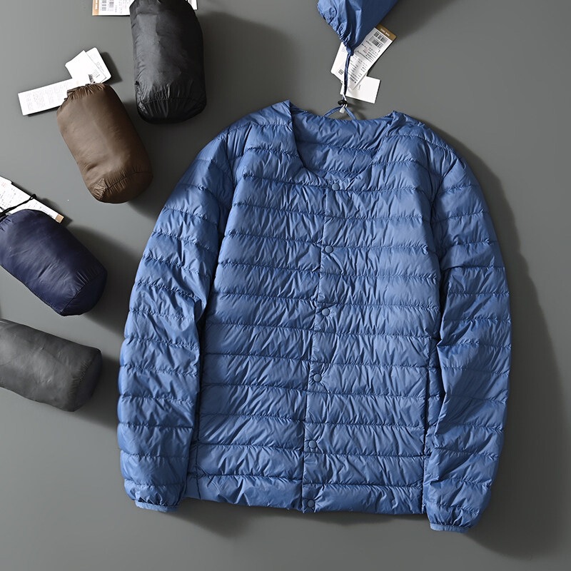 Men's lightweight portable down jacket with storage bag, 90% white duck down, casual and versatile, ultra-light, export quality, for autumn and winter Men's lightweight portable down jacket with storage bag, 90% white duck down, casual and versatile, ultra-light, export quality, for autumn and winter
