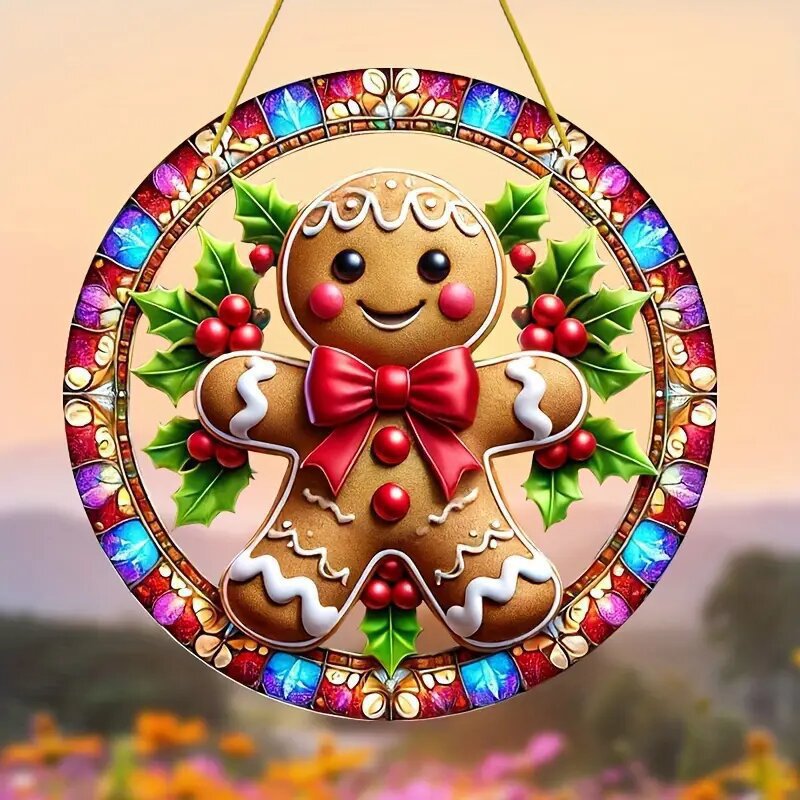Colgante 2025 nuevos productos transfronterizos de la serie de Navidad disco de decoración para el hogar de joyas de Navidad acrílico
